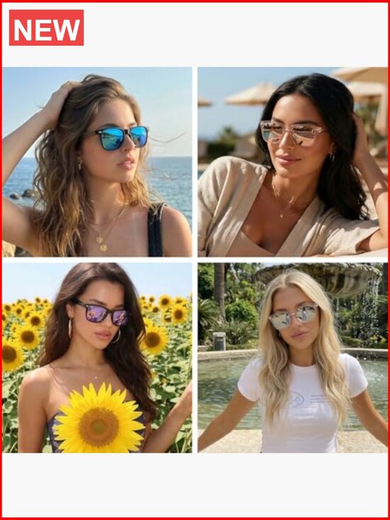 Polarized Square Sunglasses for Women UV Protection Wide Lens main image 7